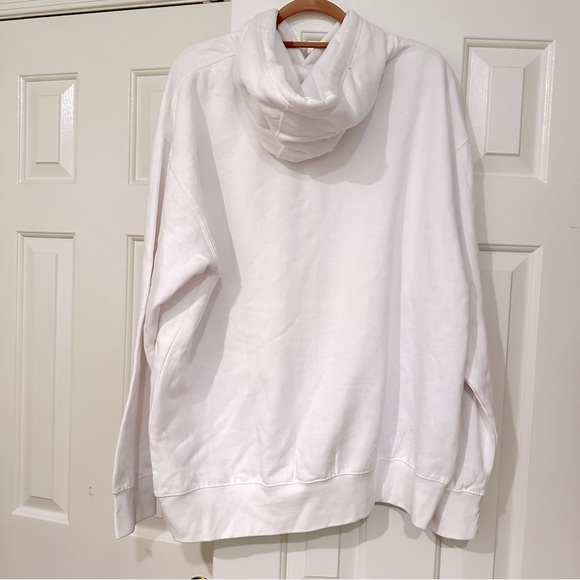 New Quicksilver White Hoodie with Blue Logos Size Large - Picture 2 of 5